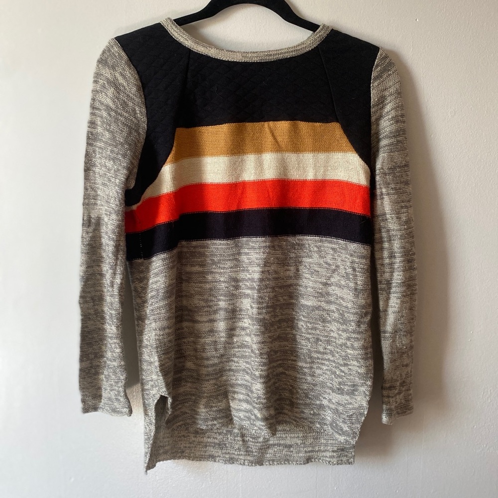 Women’s THML Fall Color Block Striped Long Sleeve Sweater Size XS